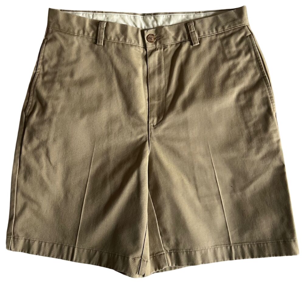 LL Bean Shorts Mens Size 32 Bermuda Natural fit 100%  Cotton Beige ID 215649